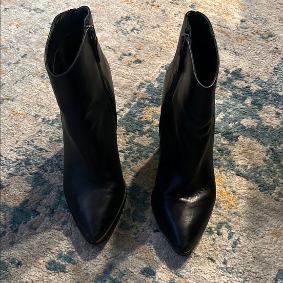 Shoes - Sleek Black Leather Ankle Booties